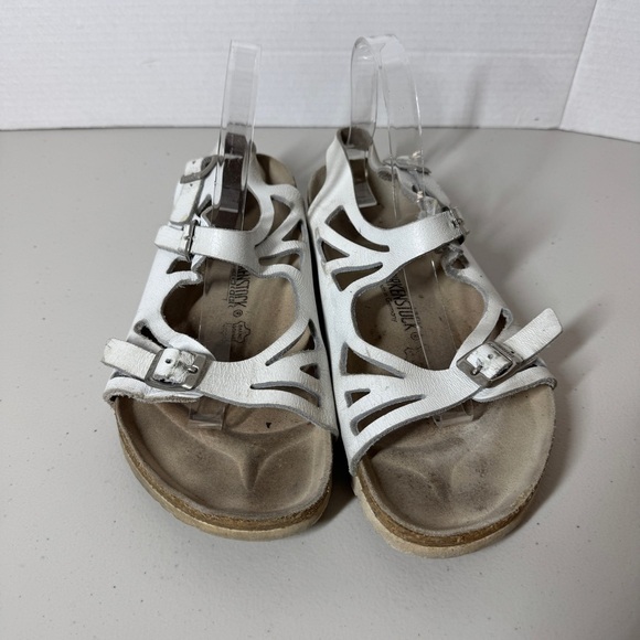 Birkenstock Rare White Cutout Leather Sandals  Comfort Summer Shoes Size 41 - Picture 3 of 15